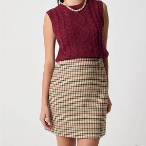 J. Crew Mini Skirt - Beige, Black, and Rust Plaid